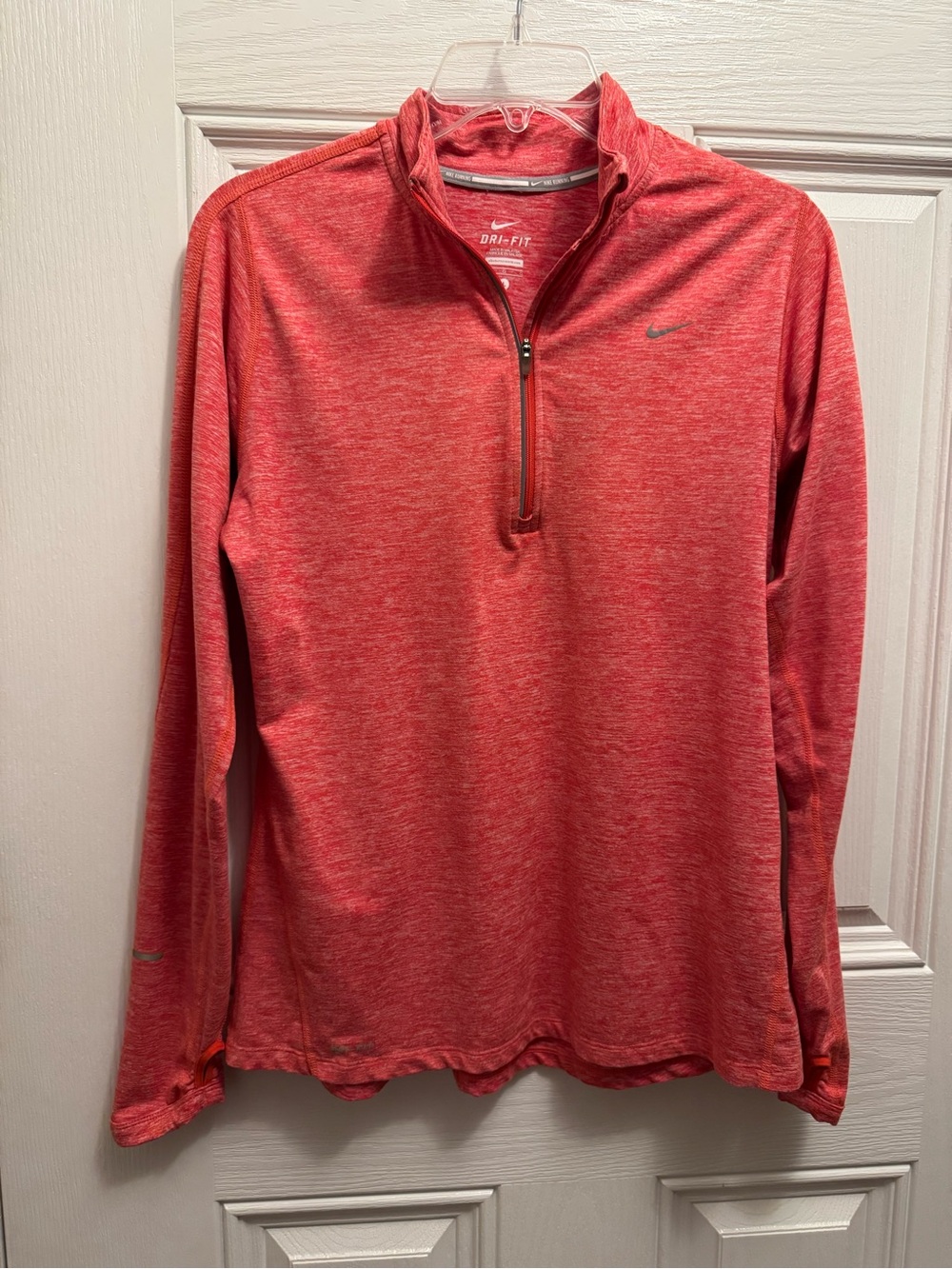 Nike Heathered Coral Red Quarter-Zip Dri-FIT Pullover